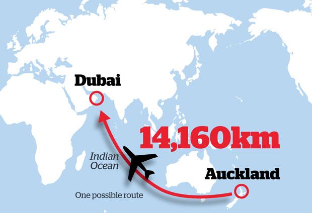 阿聯(lián)酋航空開通全球最長航線 往返奧克蘭與迪拜